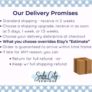 a sign that says our delivery promise