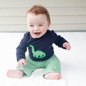 Baby Dinosaur Shirt - Boys Winter Outfit - First Birthday Shirt - Brontosaurus Shirt - Dino T-Shirt - Baby Boy Clothes - New Baby Boy Gift image 2