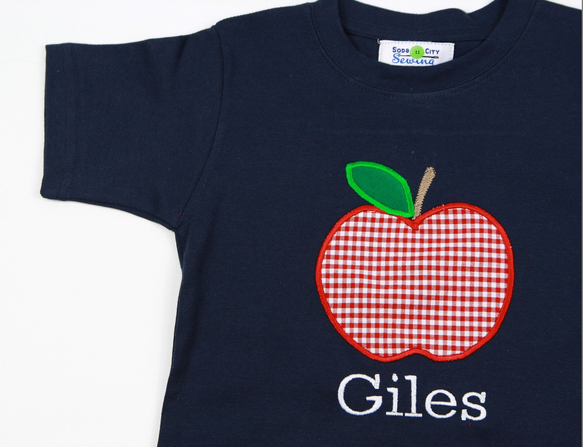 Boys Back to School Outfit - Apple Applique Shirt - First Day of Preschool T-shirt