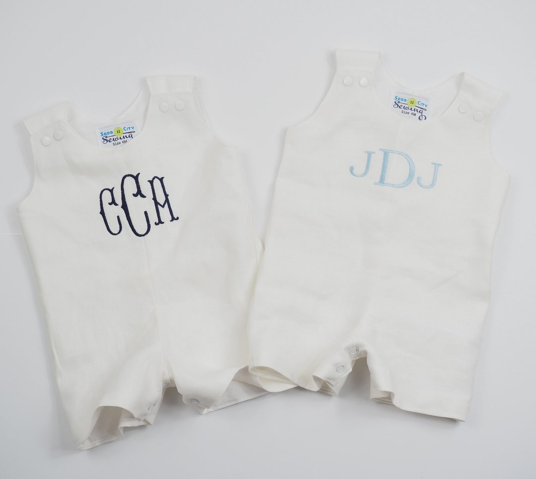 White Linen Baptism Romper Boys Dedication Outfit Toddler Boy