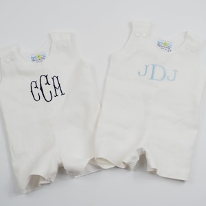 White Linen Baptism Romper Boys Dedication Outfit Toddler Boy Christening Clothes Personalized Baptism Little Boy Baptism Shortall image 1