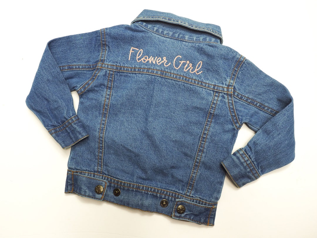 Flower Girl Jean Jacket Toddler Girls Wedding Gift for Photo Ops Etsy