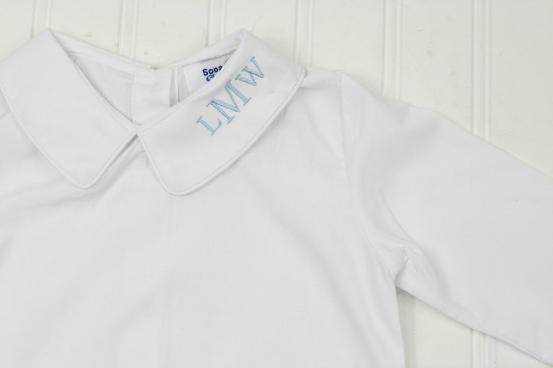 Baby Boys Dress Shirt Monogrammed Peter Pan Collar Long Etsy