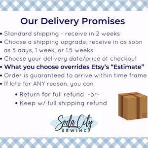 a sign that says our delivery promise