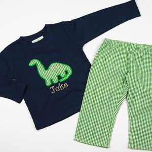 Baby Dinosaur Shirt - Boys Winter Outfit - First Birthday Shirt - Brontosaurus Shirt - Dino T-Shirt - Baby Boy Clothes - New Baby Boy Gift image 3