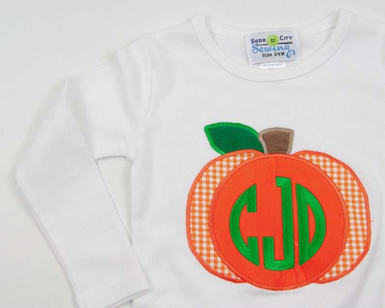 Monogrammed Fall Outfit for Toddlers Orange Gingham Skirt Set Little Girls Skirt /& Personalized Tee Girls Embroidered Pumpkin Shirt