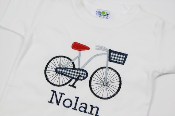 boy or girl Bike Bicycle Applique Shirt