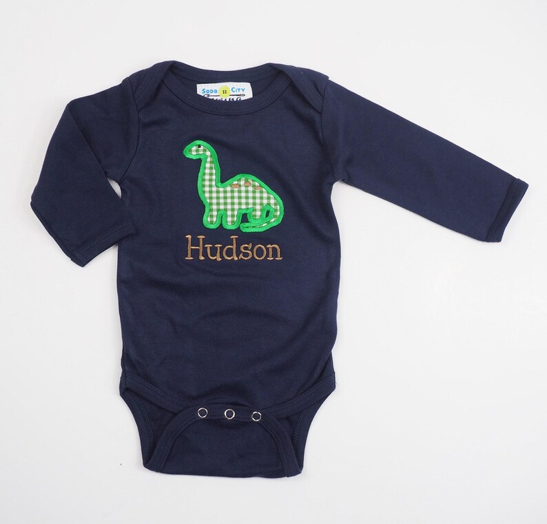 Baby Dinosaur Shirt - Boys Winter Outfit - First Birthday Shirt - Brontosaurus Shirt - Dino T-Shirt - Baby Boy Clothes - New Baby Boy Gift image 6