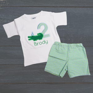 Gator Birthday Applique Shirt - Perfect for 1st, 2nd, 3rd, 4th, 5th or 6th Alligator Birthday Party for Little Boys