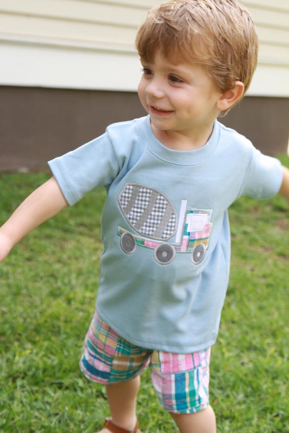 Toddler Boys Truck Outfit Truck Birthday Shirt Cement Mixer