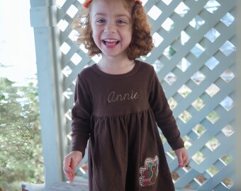 Thanksgiving-jurk voor meisjes - gebreide peuterjurk - Thanksgiving-outfit voor babymeisje - Turkije-jurk - gebreide jurk herfstmeisjes - Thanksgiving