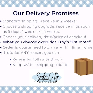 a sign that says our delivery promise