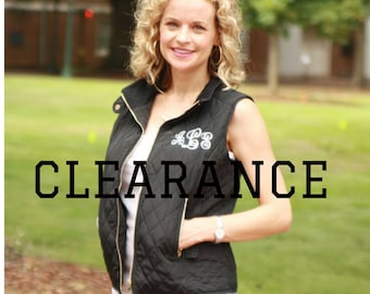 Monogrammed Vest- SALE Black Quilted Vest - Ladies Monogrammed Quilted Vest - Womens Personalized Vest - Lightweight Puffer Jacket, Gift Her