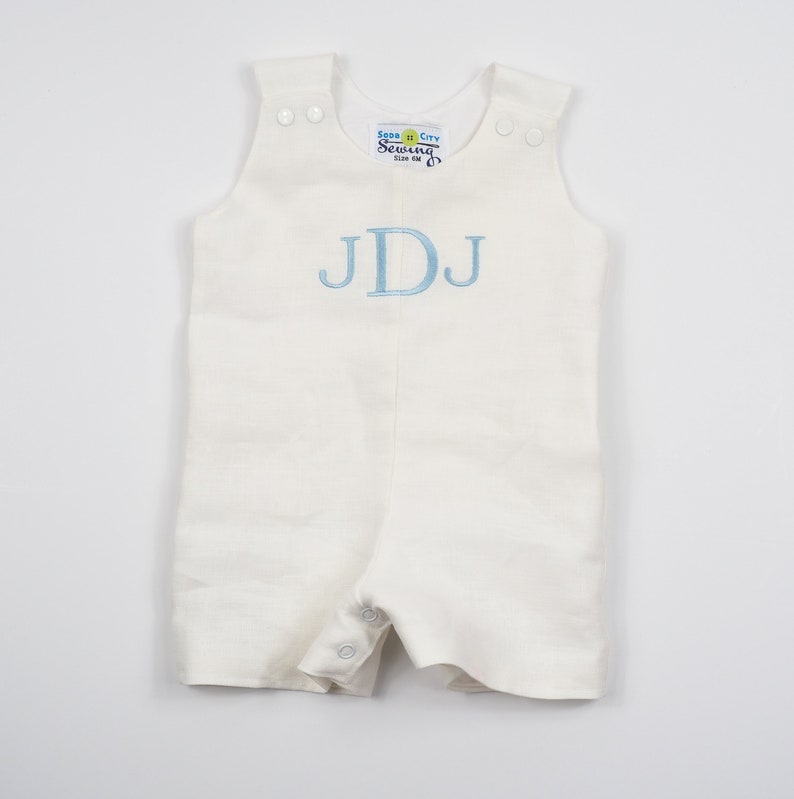 White Linen Baptism Romper Boys Dedication Outfit Toddler Etsy