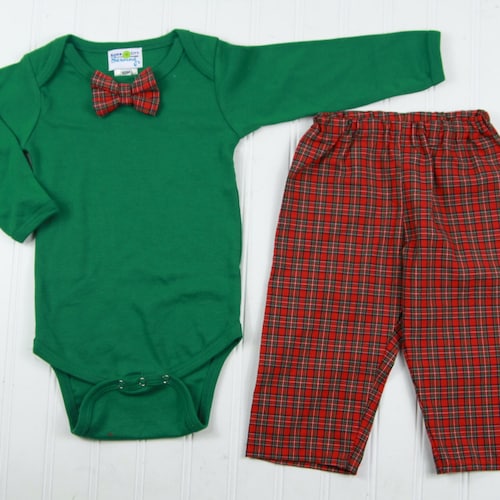 Baby Boy Christmas Outfit Bow Tie Outfit for Christmas Etsy