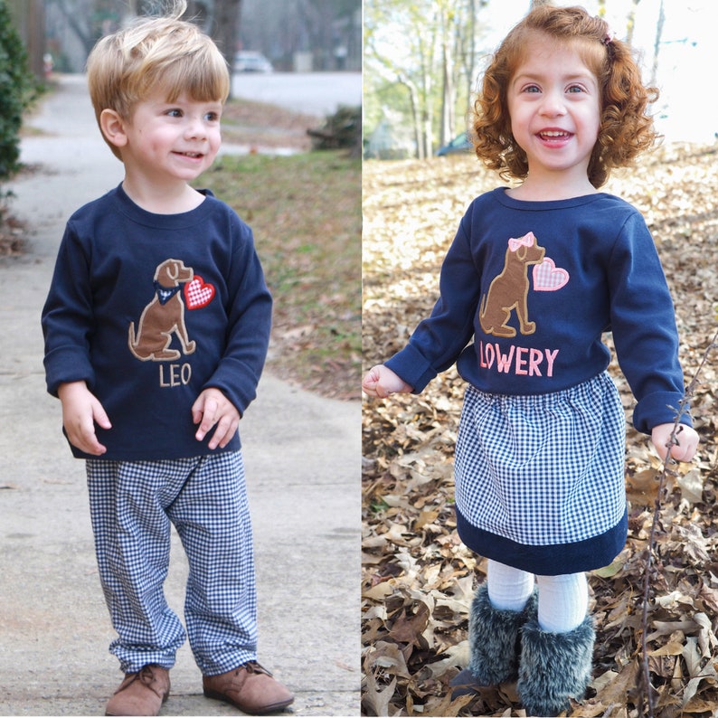 Boys Clothing Boutique Navy Puppy Dog Shirt for Boys Boys Valentines Day Outfit Valentine Outfit for Boys Toddler Valentine/'s Shirt