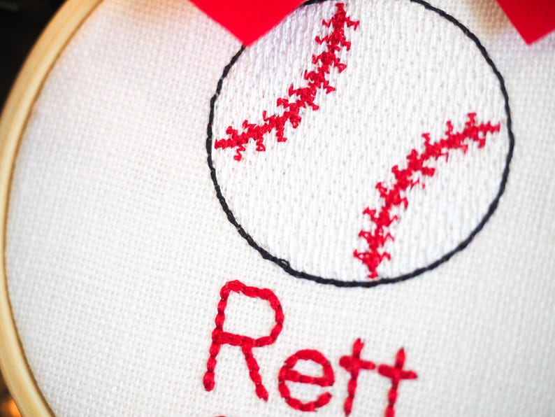 Baseball Embroidered Ornament Personalized Stocking Stuffer Gift for