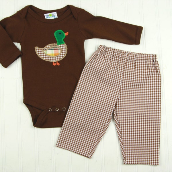 Baby Boy Jersey Stuff Winter Dress In Duck Printed Design In Brown Color main image 0