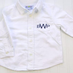 Monogrammed Dress Shirt for Boys - Baby Oxford Shirt - Baby Dress Shirt - Toddler Button up Shirt - Monogrammed Shirt - Ring Bearer Outfit