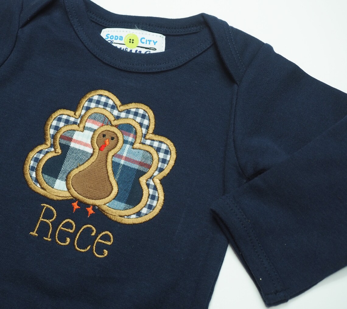 Baby Boy Thanksgiving Outfit Navy Gingham Pants Fall Etsy