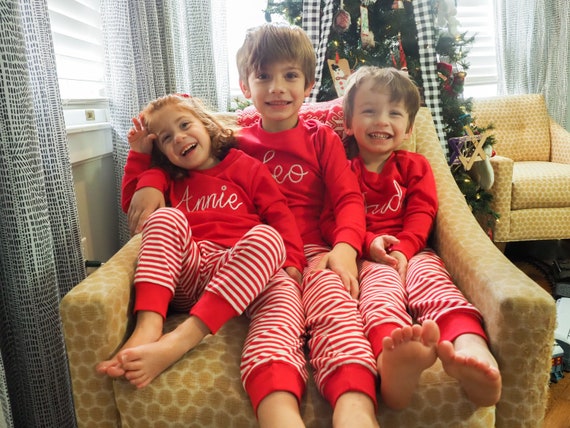 Kids red pjs sales