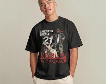Unisex - 21 Savage Redrum T-shirt, Mörk Rap-t-shirt, Underground Hip Hop-merchandise, Vintage Rap-tröja, 21 Savage-tröja