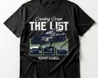 Unisex - Night Lovell Counting Down The List T-shirt, mörk rap-t-shirt, underjordisk hiphop-merchandise, vintage-rap-tröja, Night Lovell T-shirt