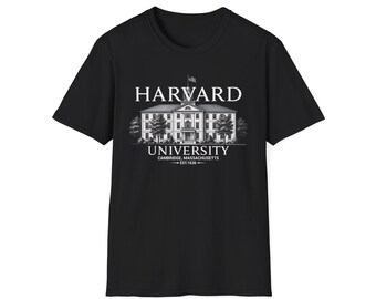 Unisex - Harvard University T-shirt, Vintage Cambridge Massachusetts College T-shirt, Est. 1636 Klassisk Varsity-tröja, Unisex Campuskläder