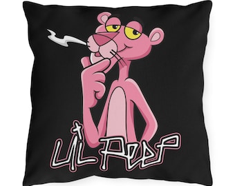 Lil Peep Rosa Pantern Tatuering Utomhus Kudde, Lil Peep Prydnadskudde, Hiphop Heminredning, Lil Peep Kudde