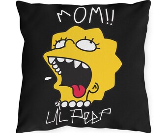 Lil Peep Mom Tattoo utomhuskudde, Lil Peep prydnadskudde, hiphop-heminredning, Lil Peep-kudde