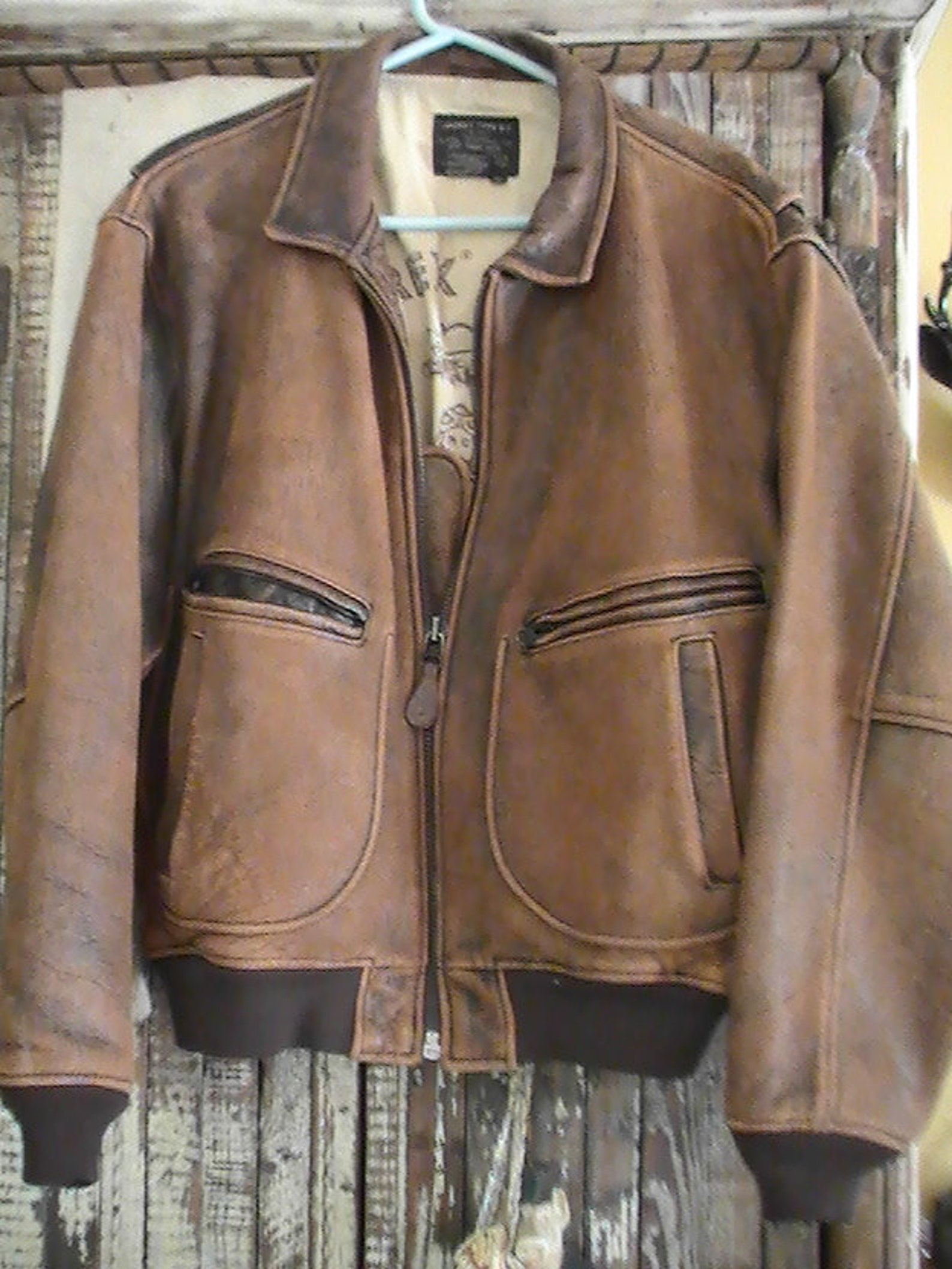 Vintage 1982 Avirex Leather Jacket G2 Navy Bomber Flight Etsy