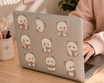 Hoja de pegatinas de panda kawaii, pegatinas digitales imprimibles