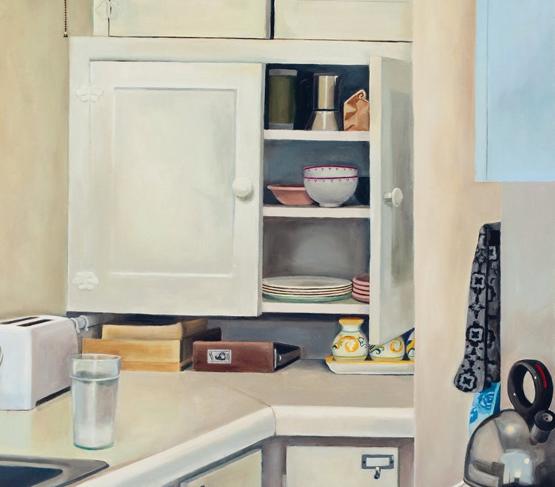 Madison Apt. 4 Kitchen, Limited Edition Fine Art Print, retro kitchen, sink, dishes, cabinets, toaster image 2