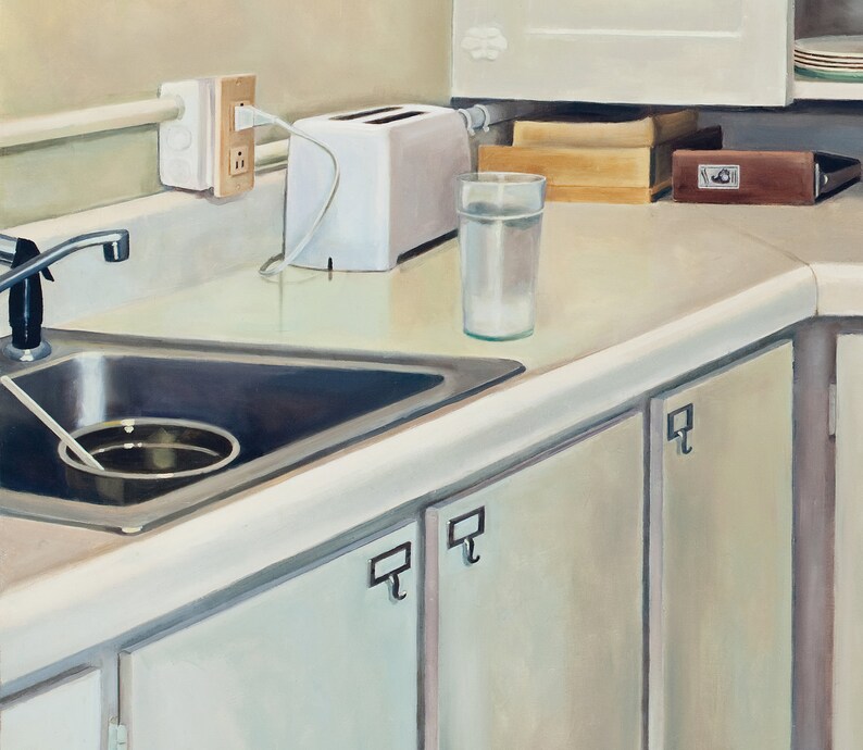 Madison Apt. 4 Kitchen, Limited Edition Fine Art Print, retro kitchen, sink, dishes, cabinets, toaster image 4