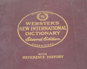 Vintage Webster's New International Dictionary Second Edition Unabridged with Reference History/1939/Illustrated/Color Plates