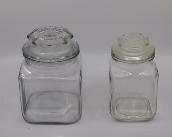 Vintage Anchor Hocking Apothecary Jars with Lids and Seals/Your Choice