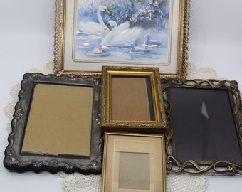 Vintage Picture Frame/Hang or Stand/Your Choice/Metal Frame
