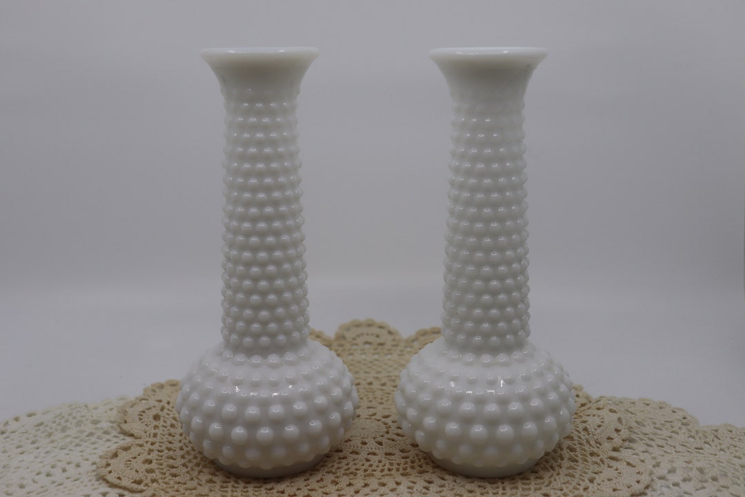 2 Vintage EO Brody Milk Glass Bud Vases/lot of 2 Etsy