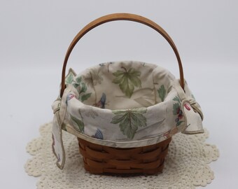 Vintage Longaberger Basket/2001/Floral Liner/6.5" x 6.5"