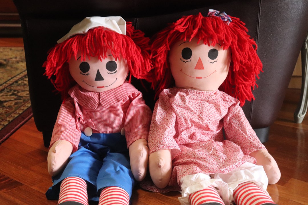 Vintage Huge Raggedy Ann & Andy Rag Dolls/large/handmade/36 - Etsy