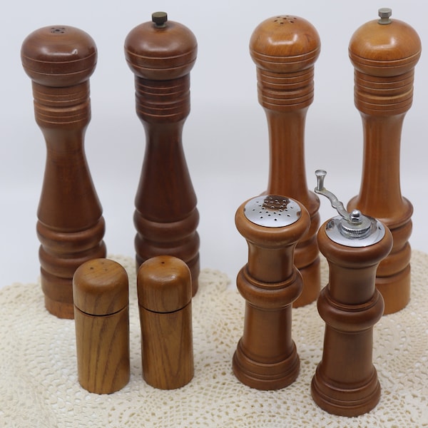 Vintage Wooden Salt Shaker and Pepper Grinder/Your Choice