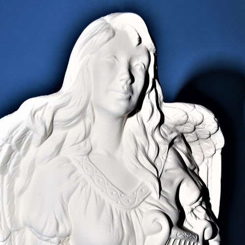 Ceramic Bisque Upaint Angel With Mandolin Unpainted Ready to Etsy