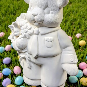 Easter Bear Boy Ceramic Figurine Unpainted. Olga's Treasures Shop