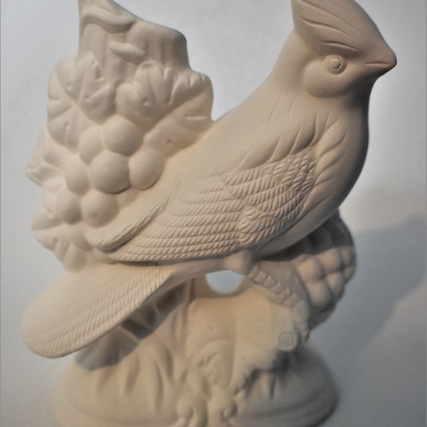 Bird.Ready-To-Paint  Ceramic Bisque Bird.Painted by yourSelf.Unpainted cardinal Bird.Cardinal Bird Figurines.Olga's Treasures Shop