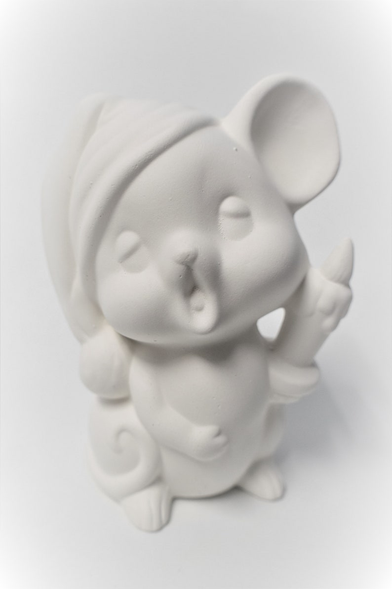 Cute Mouse Yawning Ready to Paint.Ceramic Bisque Small Bisque Etsy
