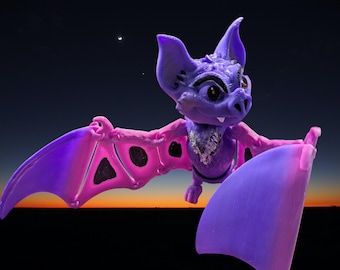 3D Articulated Bat toy.3D Printed Zombie Bat. Flexible 3D Printed Bat Toy.3D Printed Fridge Zombie Bat. Olgas Treasures Shop