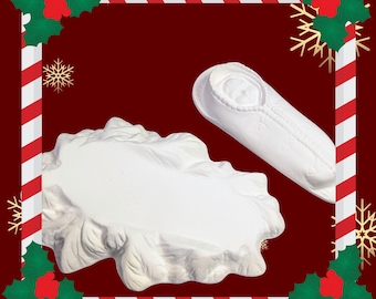 Ready to Paint Baby Jesus and his Manger. U-Paint Ceramic Bisque Baby Jesus. Unfinished Ceramic Baby Jesus Figurine. Olgas Treasures Shop