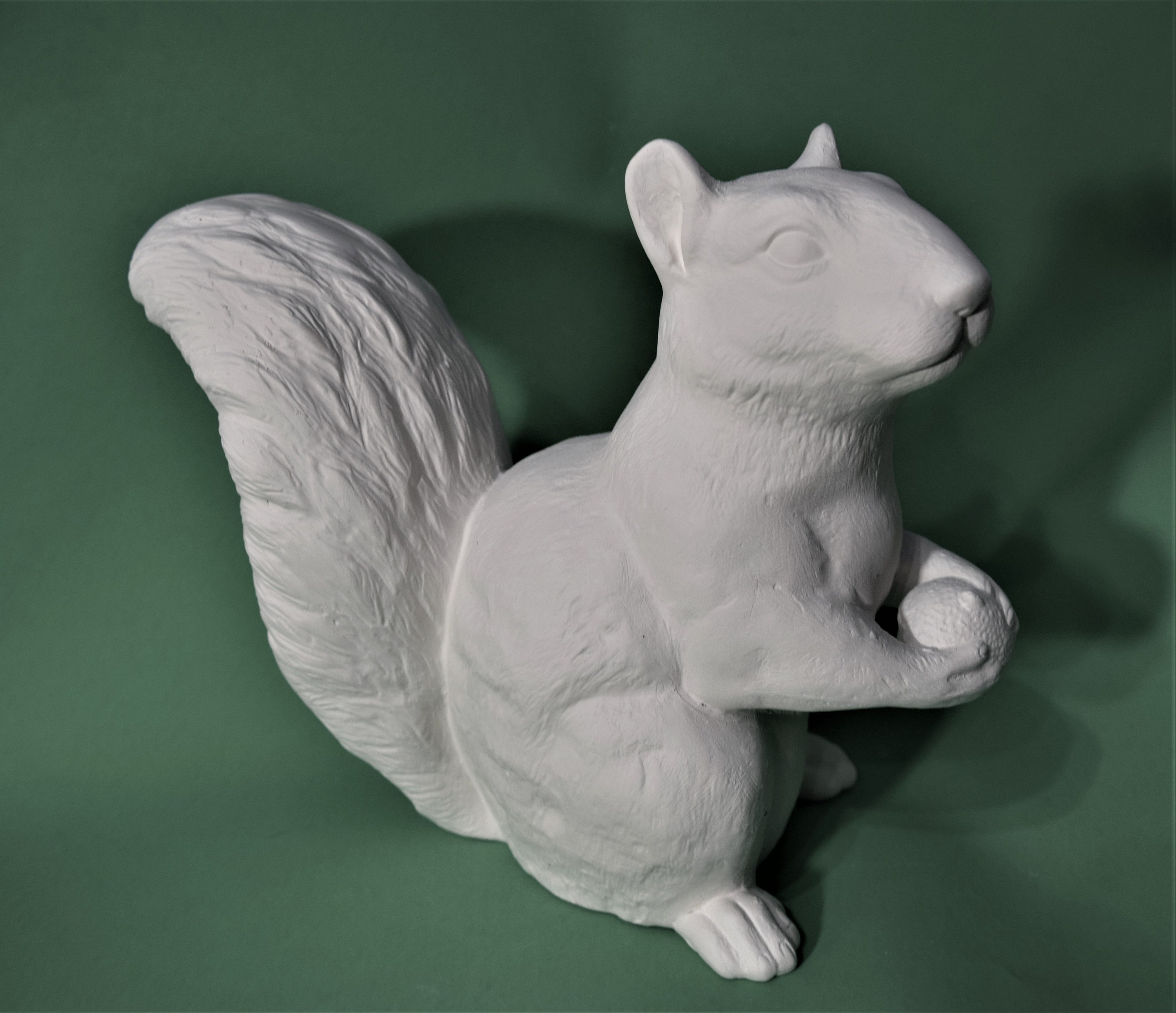 Large Ceramic Bisques Squirrel. Unpainted Ceramic Bisque