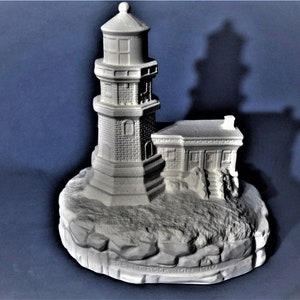 Lighthouse Scene Ready to Paint. Ceramic Bisque U-Paint Lighthouse. Unfinished Lighthouse. Olga&#39;s Treasures Shop
