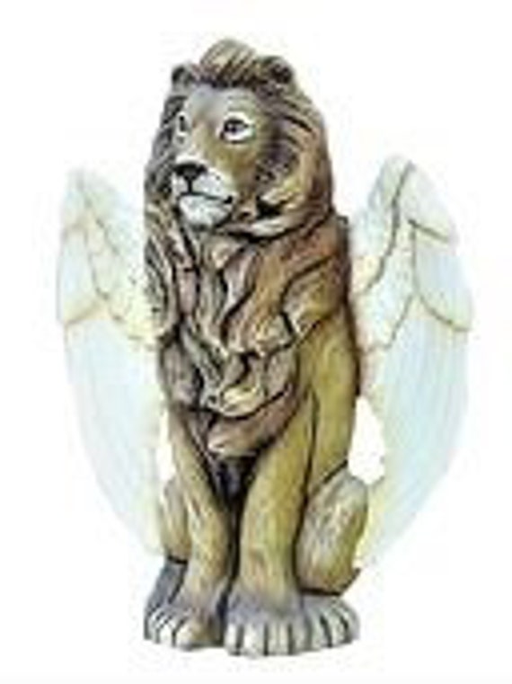Winged Lion.ready to Paint Ceramic Lion Angel.saint Mark Winged